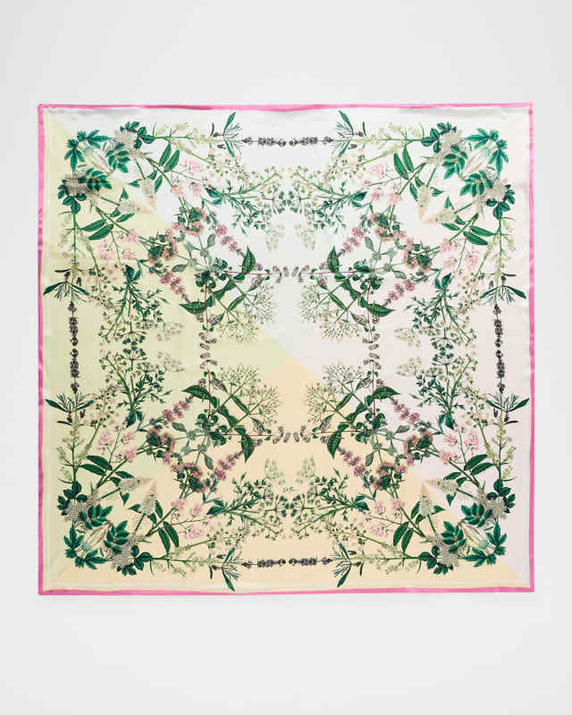 Abigail Double-Sided Floral Silk Scarf